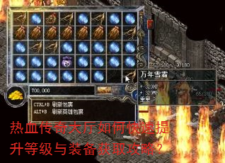 热血传奇大厅如何快速提升等级与装备获取攻略? 热血传奇大厅如何快速提升等级与装备获取攻略?